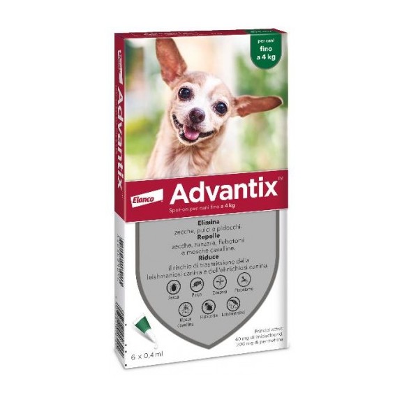 ADVANTIX CANI XS  4KG  0,4 ml 6...