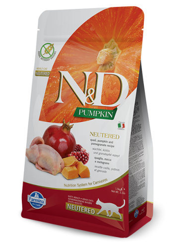 FARMINA N&D PUMPKIN NEUTERED-QUAGLIA, ZUCCA E MELOGRANO ADULT GATTO KG.5