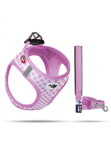 PETTORINA A.M. CERCHI ROSA CUCCIOLO M + GUINZAGLIO 2CM