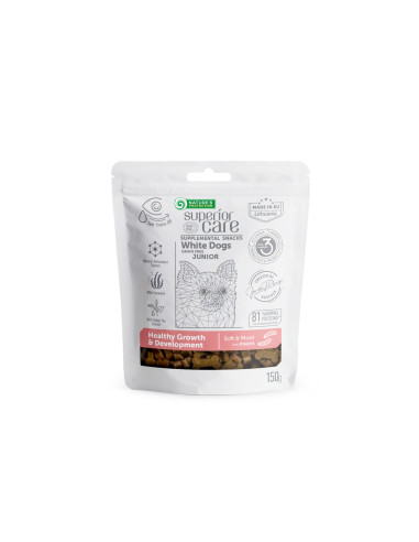 NATURE'S PROTECTION SUPERIOR CARE SNACK WHITE DOG GF JUNIOR ALL BREED INSECTS 150 GR HEALTHY GROWTH