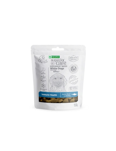 NPSC SNACK WHITE DOG GF ADULT ALL BREED HERRING 150 GR. IMMUNE HEALTH
