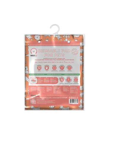 MISOKO TAPPETINO RIUTILIZZABILE CANE 40X50 CM, corallo con cuccioli