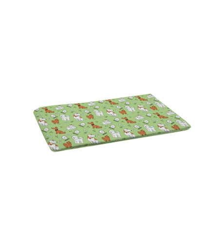 MISOKO TAPPETINO RIUTILIZZ CANE 70X80CM, verde chiaro(ossa+cuccioli) 2PZ