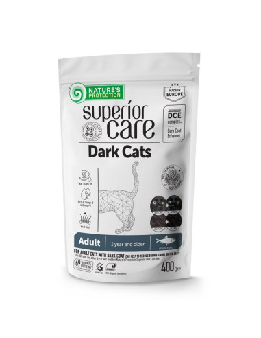NATURE'S PROTECTION SUPERIOR CARE DARK CATS GF HERRING ADULT CAT ALL BREED 400 gr.