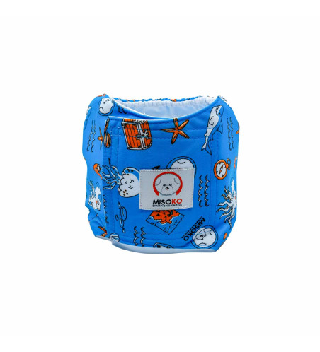 MISOKO PANNOLINO LAVABILE CANE MASCHIO tg. XL, BLU OCTOPUS, 1 PZ