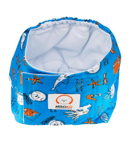 MISOKO PANNOLINO LAVABILE CANE MASCHIO tg. XL, BLU OCTOPUS, 1 PZ
