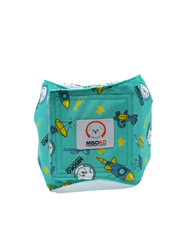 MISOKO PANNOLINO LAVABILE CANE MASCHIO tg. XL, 1 PZ, MENTA CON RAZZI