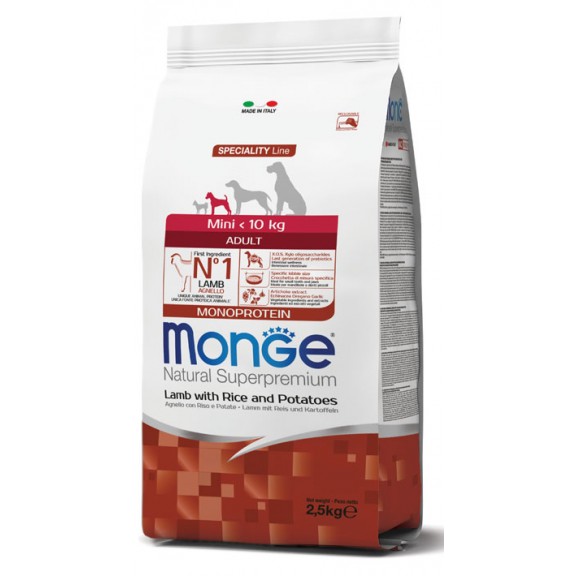MONGE CANE ADULT MINI AGNELLO KG. 2,5