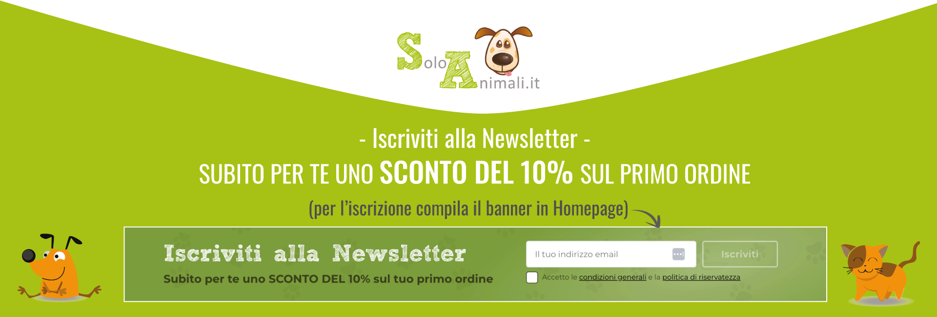 SCONTO ISCRIZIONE NEWSLETTER